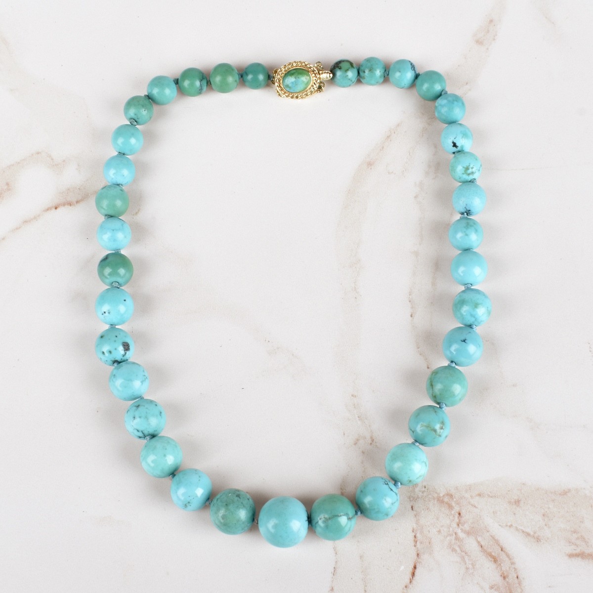 Turquoise and 14K Necklace