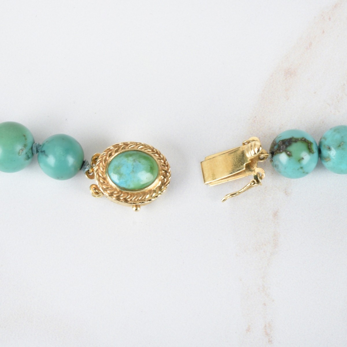 Turquoise and 14K Necklace