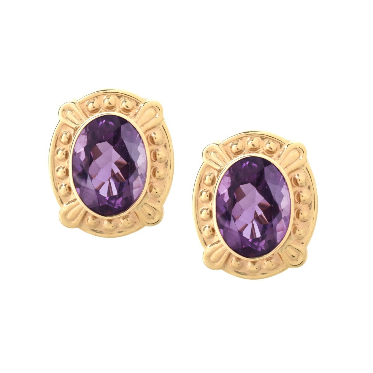 Amethyst and 14K Earrings