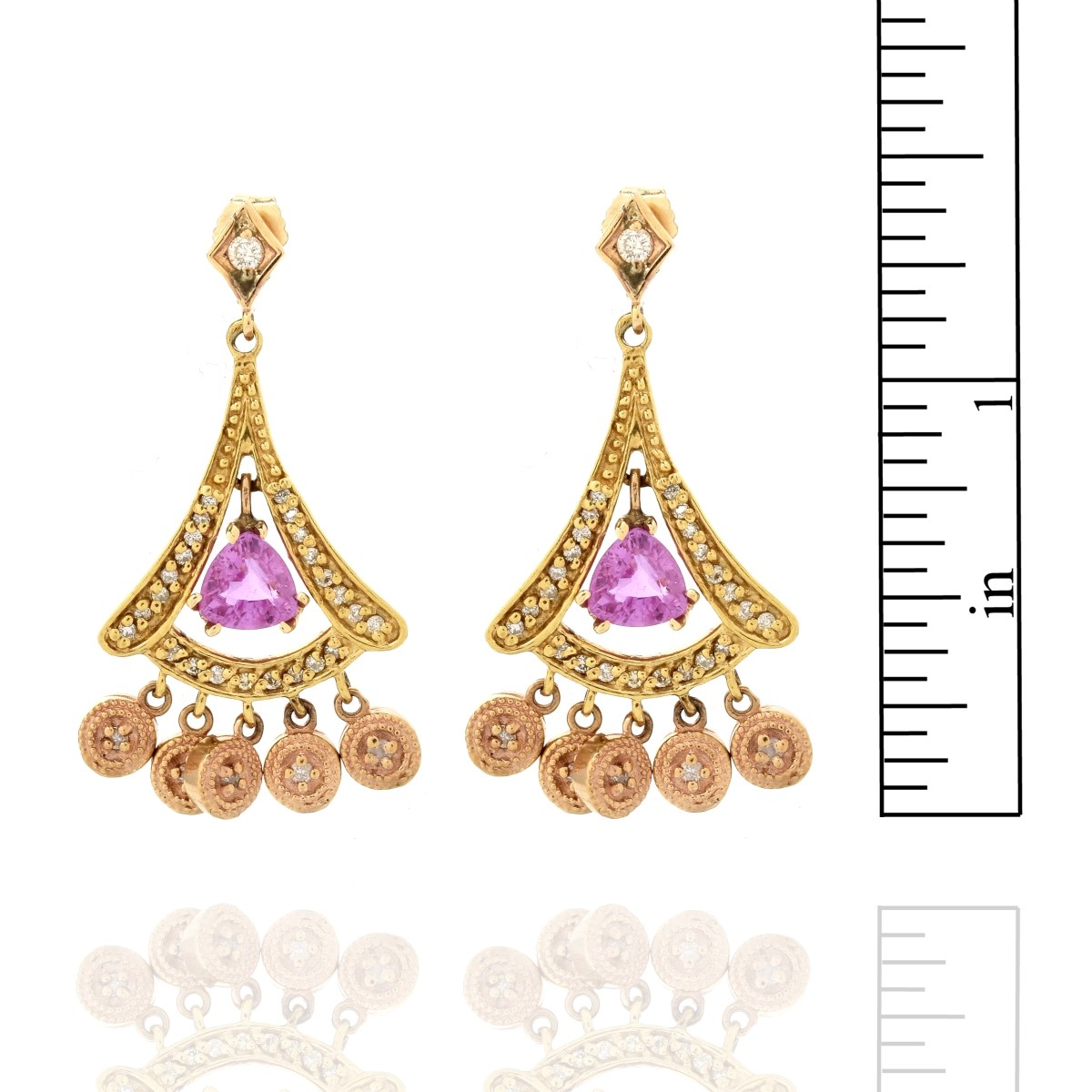 Ruby, Diamond and 18K Earrings