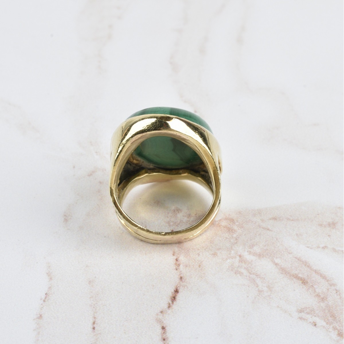 Malachite and 14K Ring