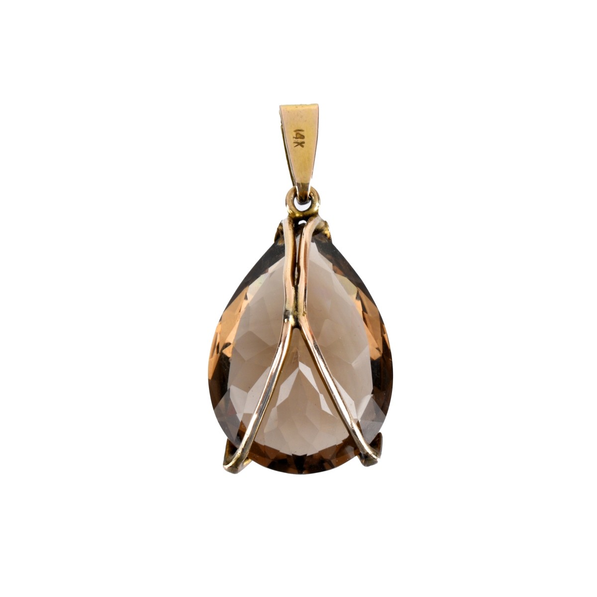 Smokey Quartz and 14K Pendant