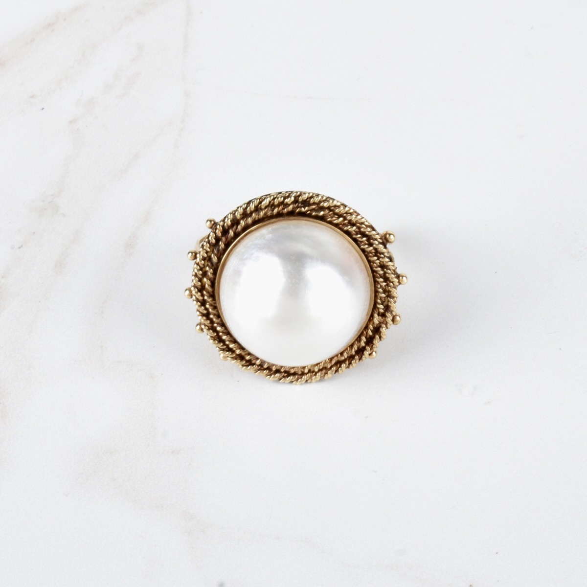 Pearl and 14K Ring