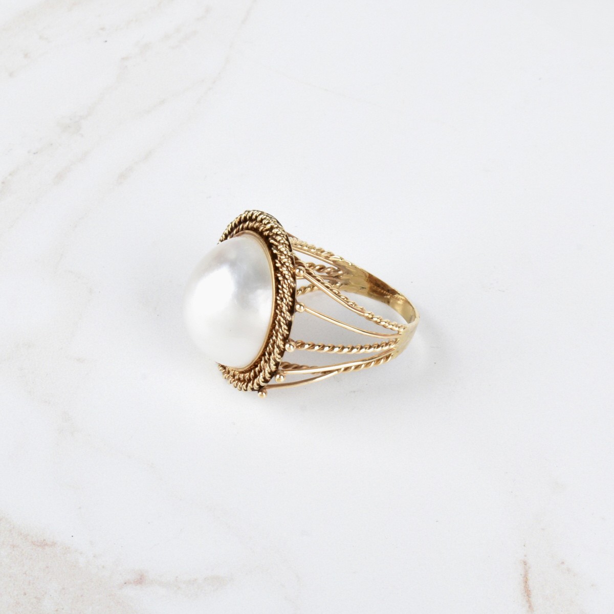 Pearl and 14K Ring