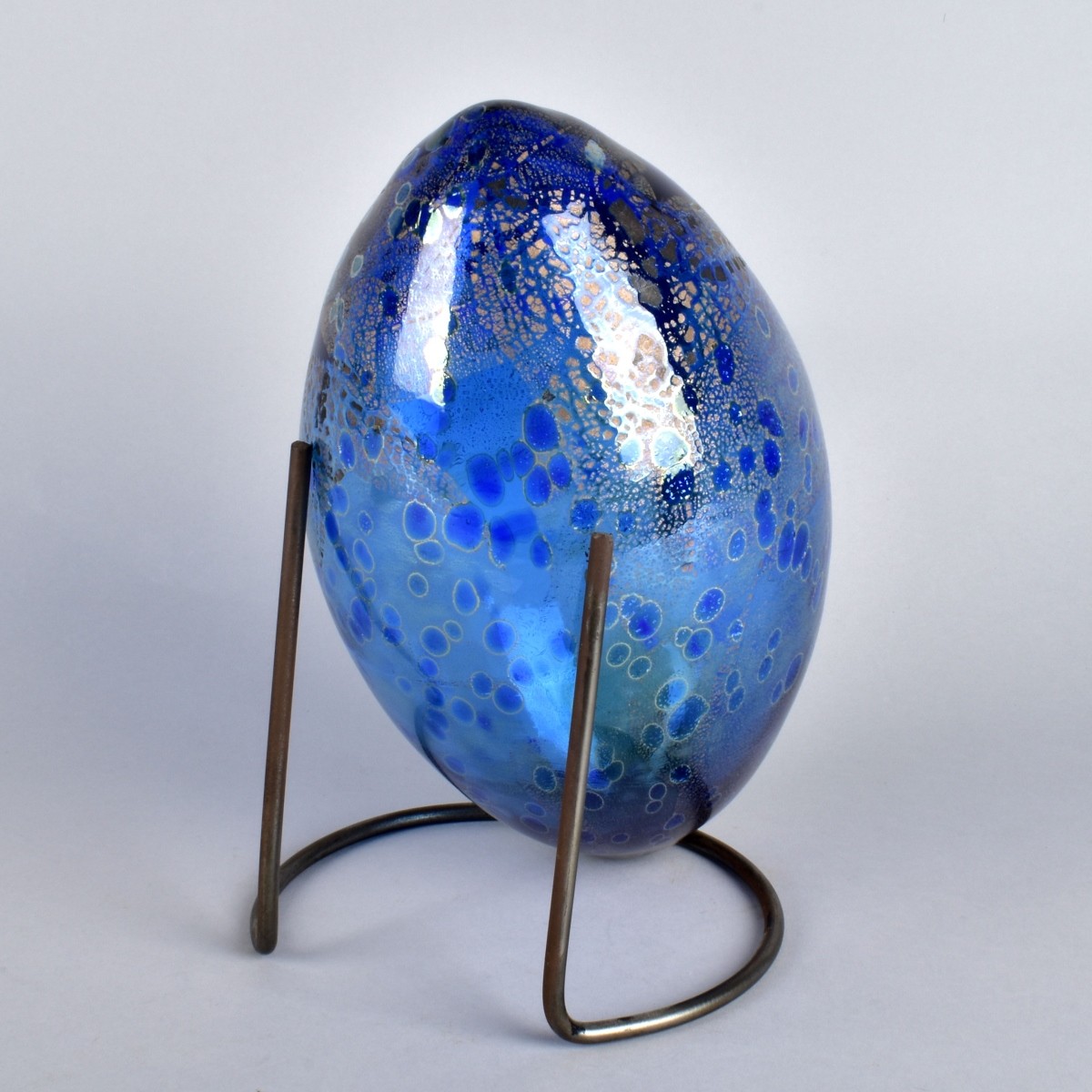 Italian Hand Blown Glass Football Sculpture