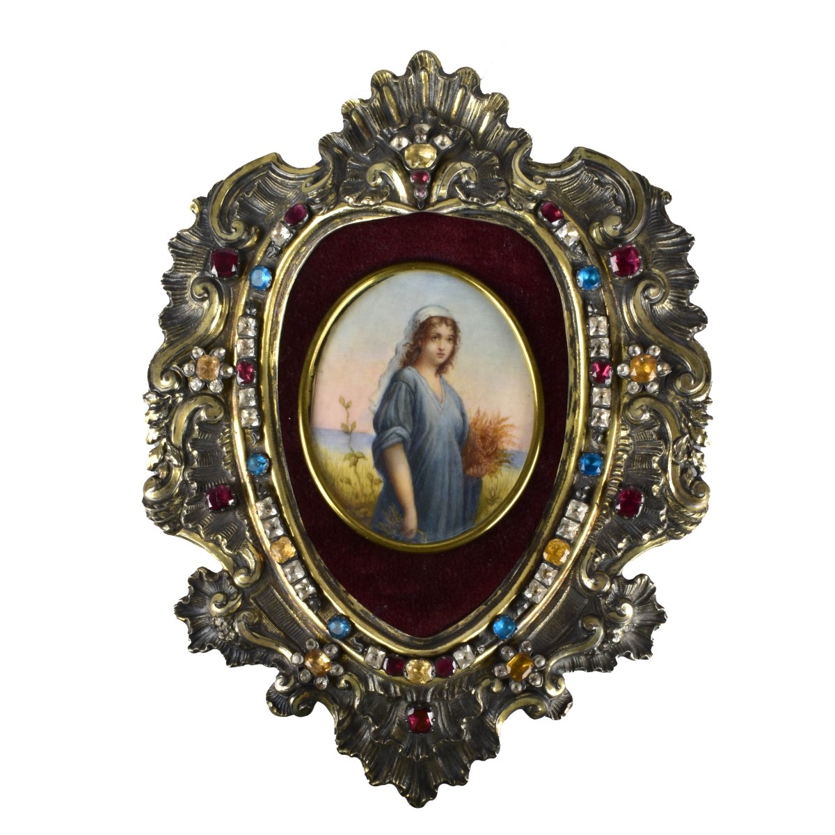 Antique Victorian Miniature Portrait