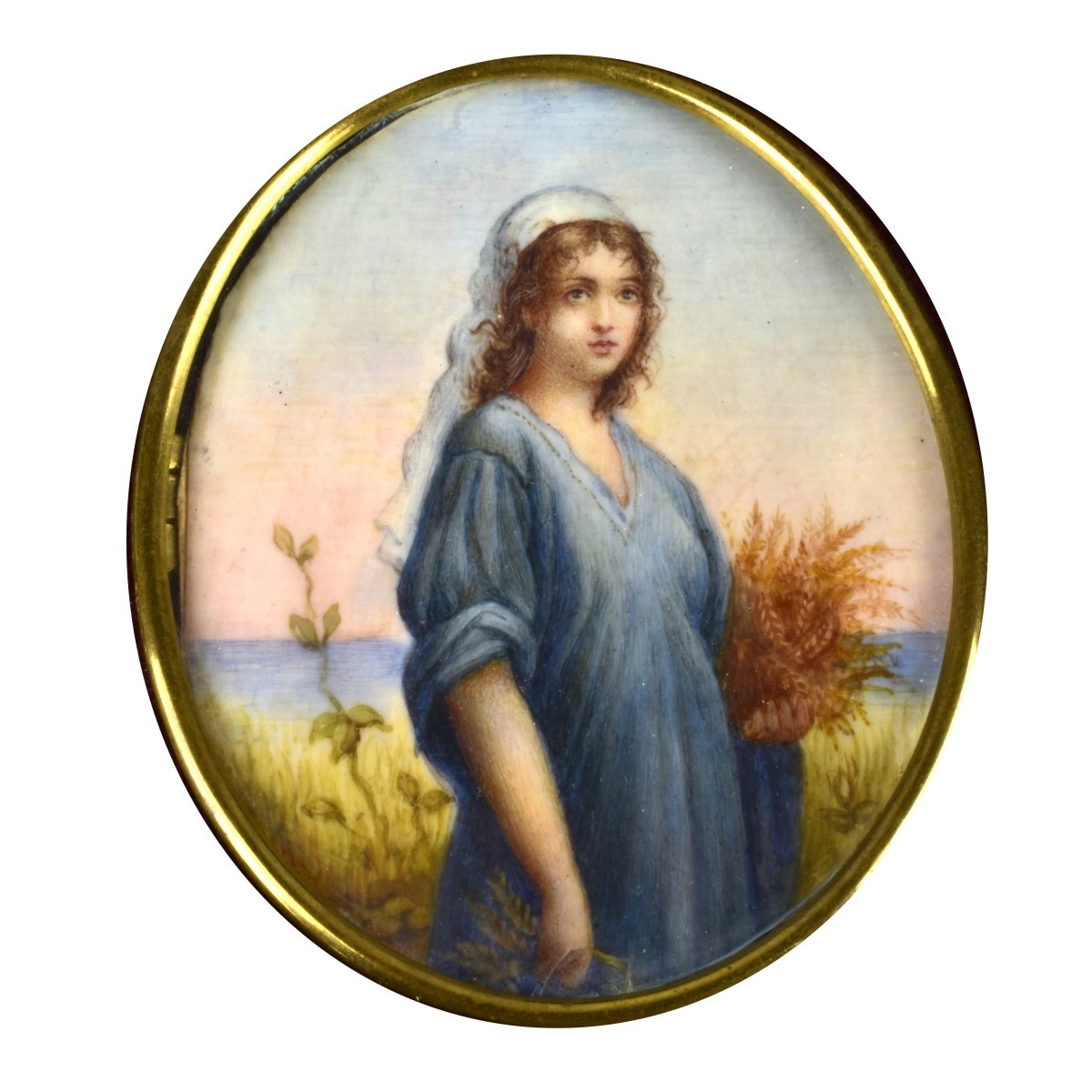Antique Victorian Miniature Portrait