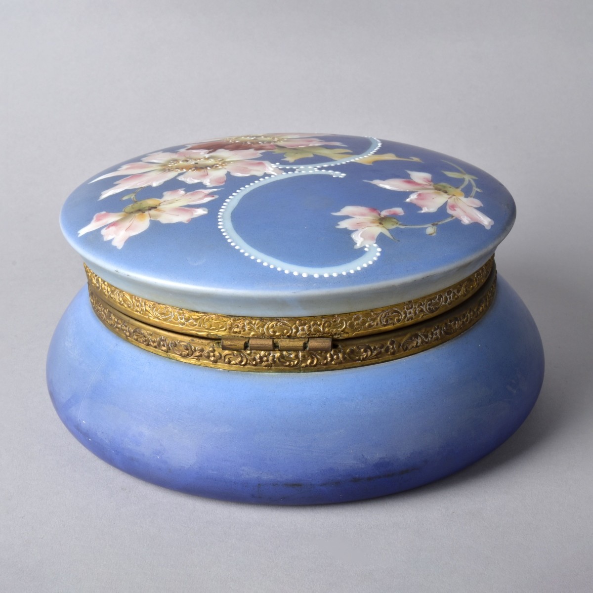 Porcelain Hand Painted Round Dresser Box