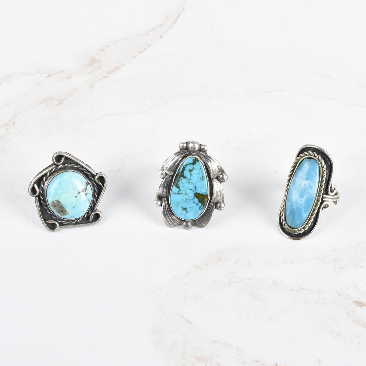 Turquoise and Silver Rings