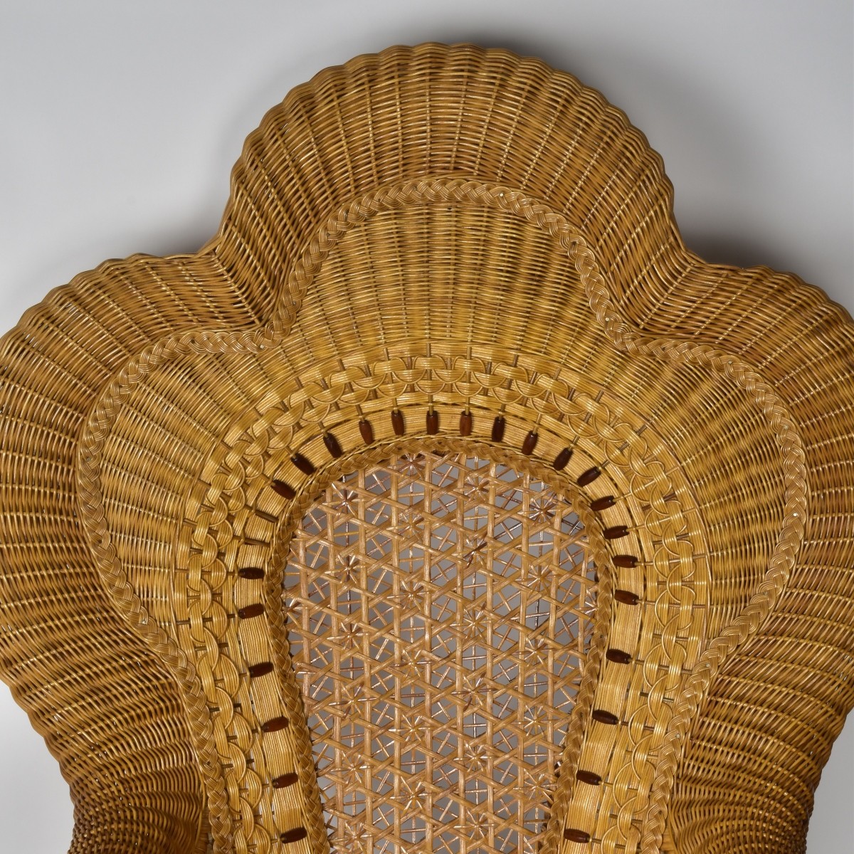 Ornate Peacock Wicker Chair