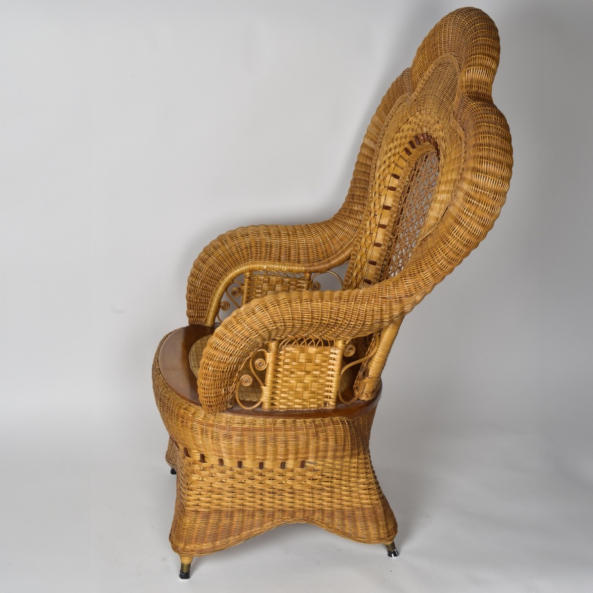 Ornate Peacock Wicker Chair