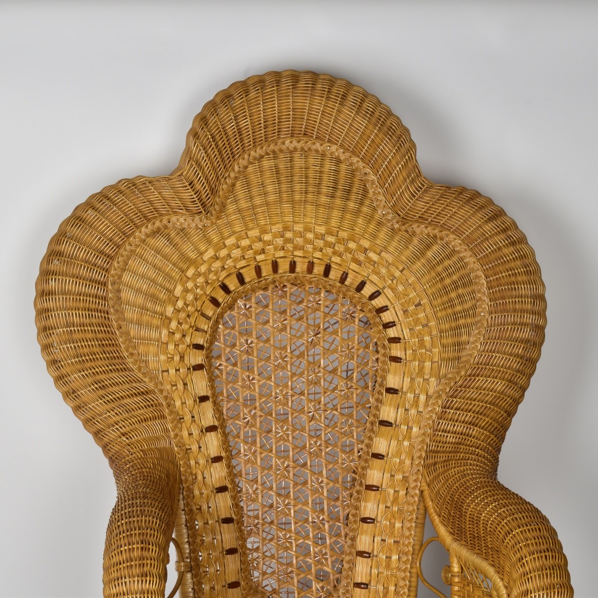 Ornate Peacock Wicker Chair