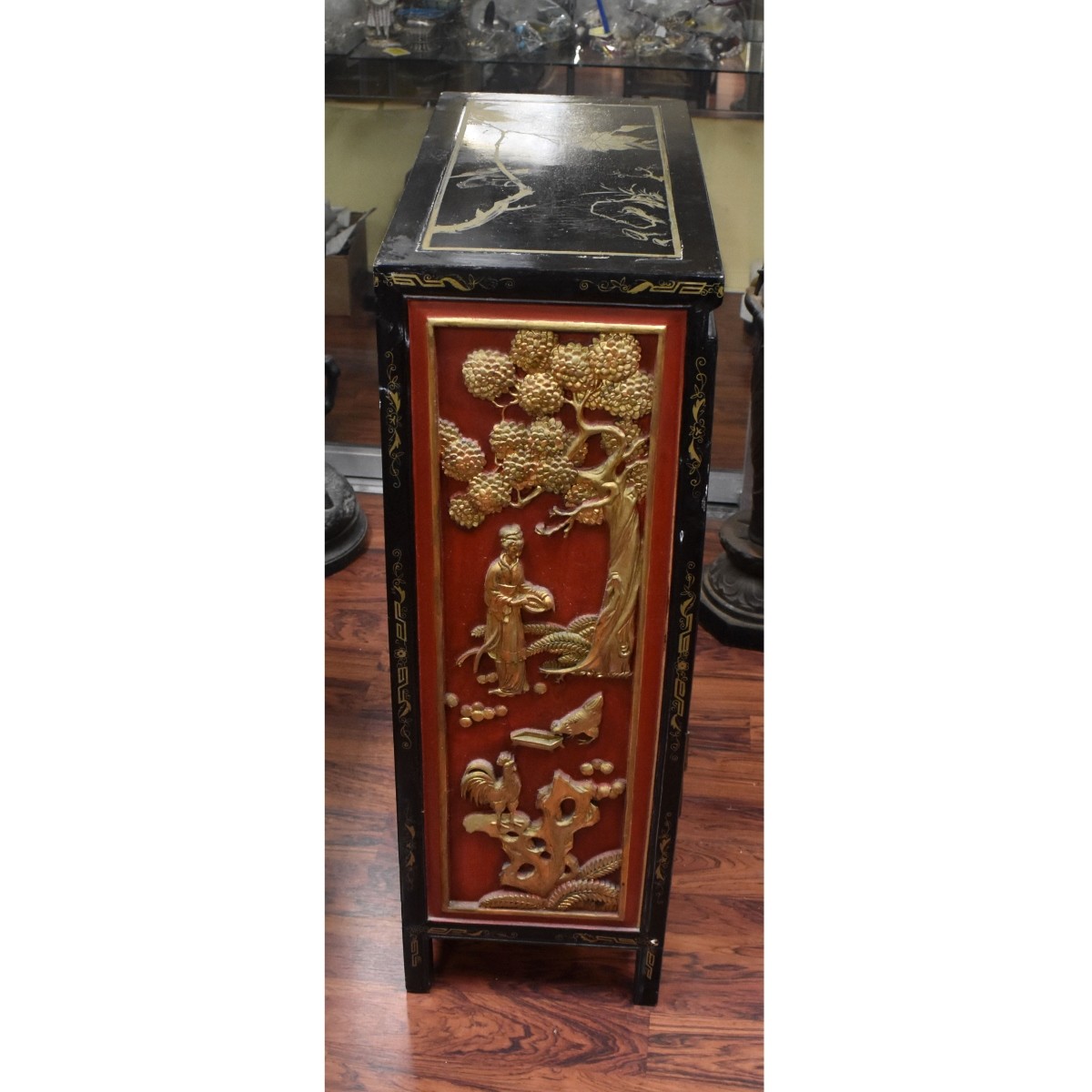 Chinese Lacquer Wood Cabinet