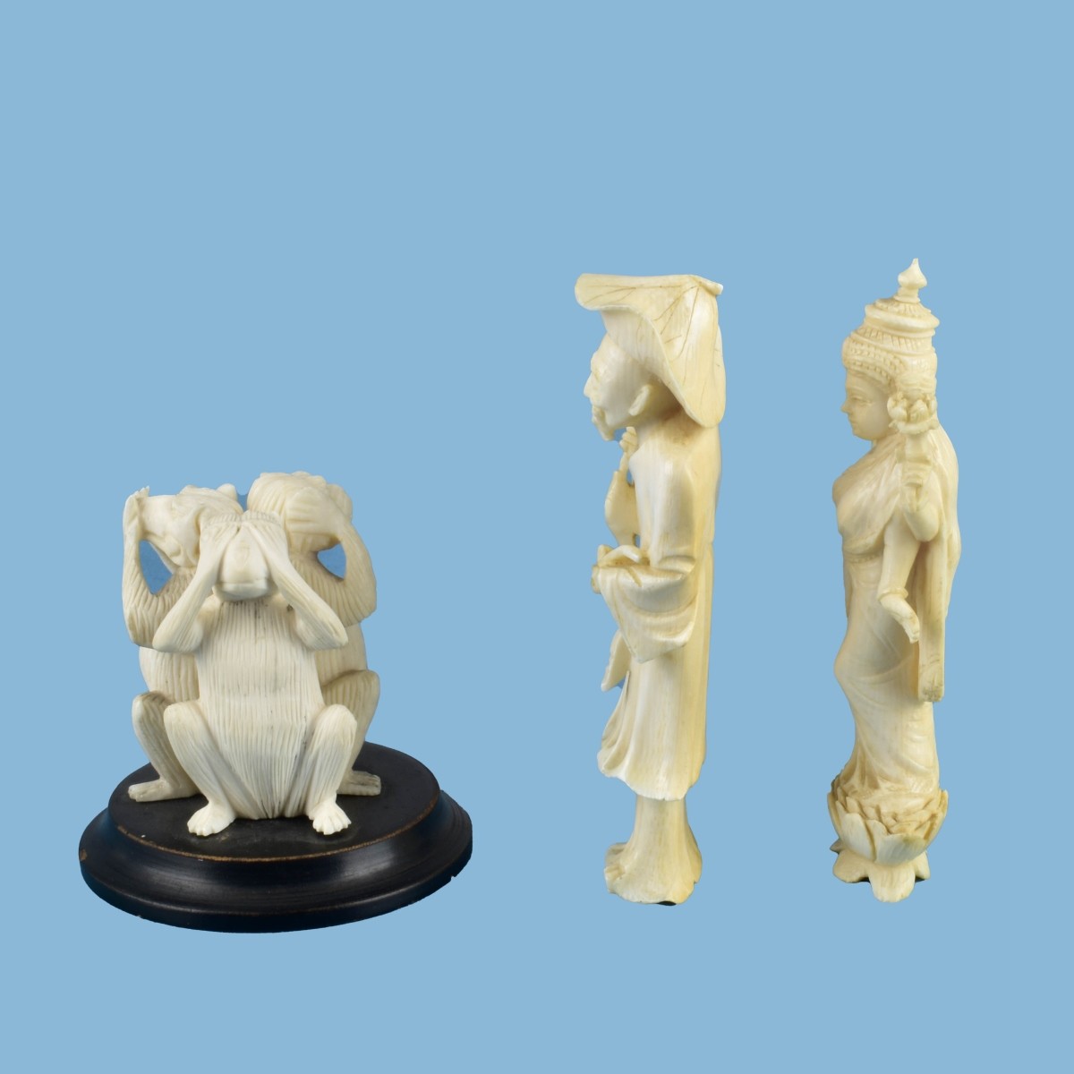 Three Oriental Carved Figurines