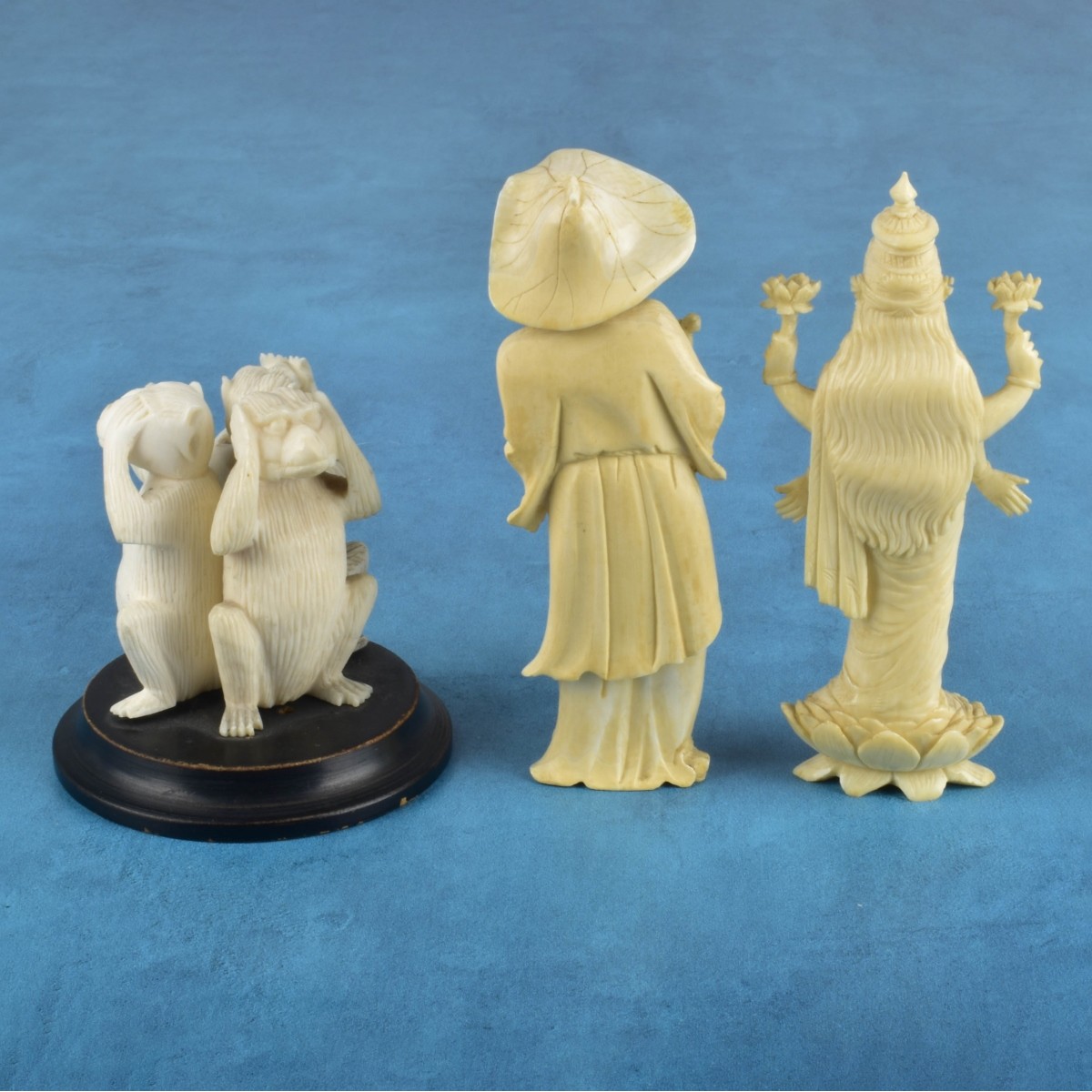 Three Oriental Carved Figurines