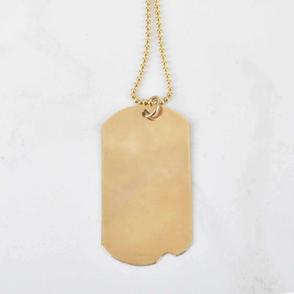 14K Dog Tag Necklace