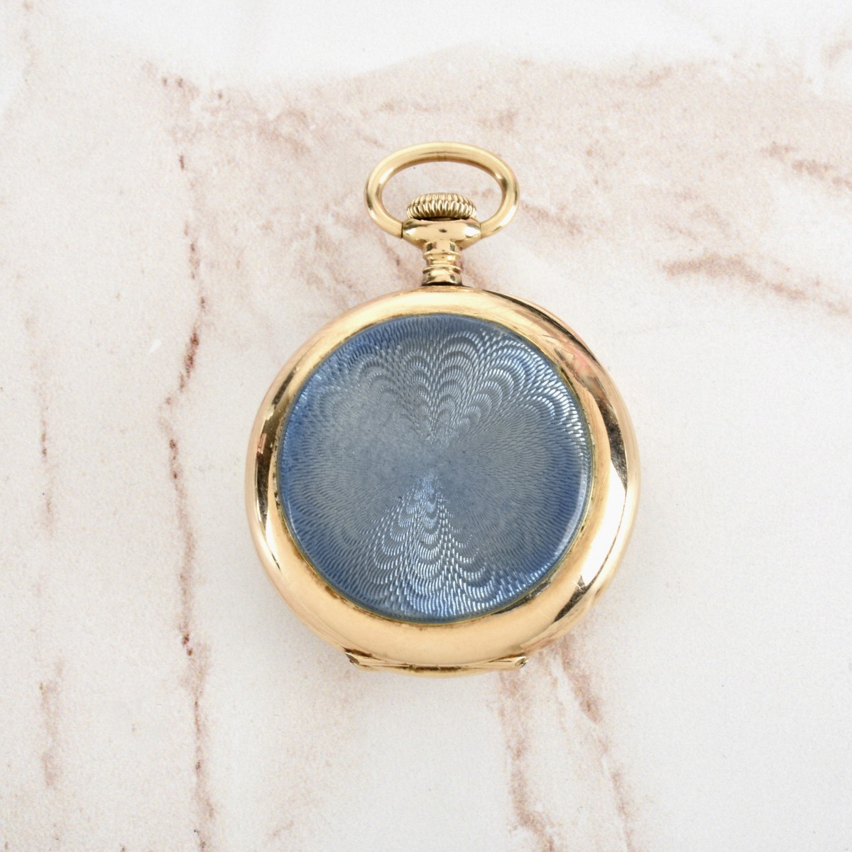 Guilloche Enamel and 14K Pocket Watch