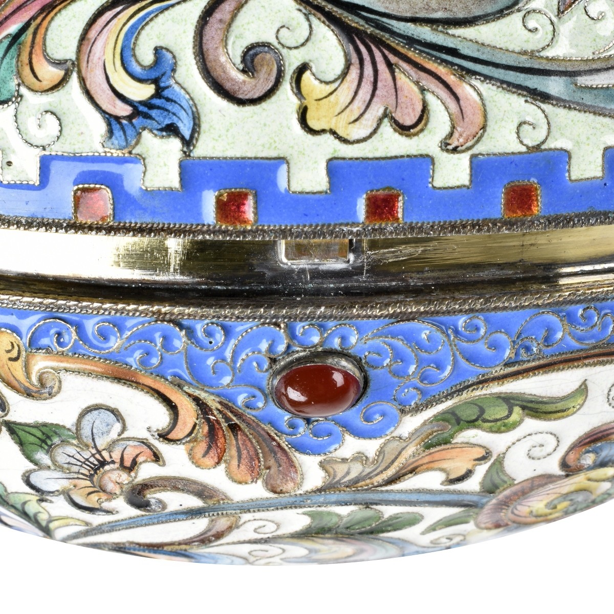 Russian Enamel Silver Gilt Easter Egg