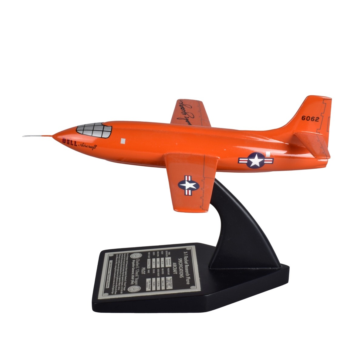 Chuck Yeager Signed Bell X-1 Rocket Plane Model