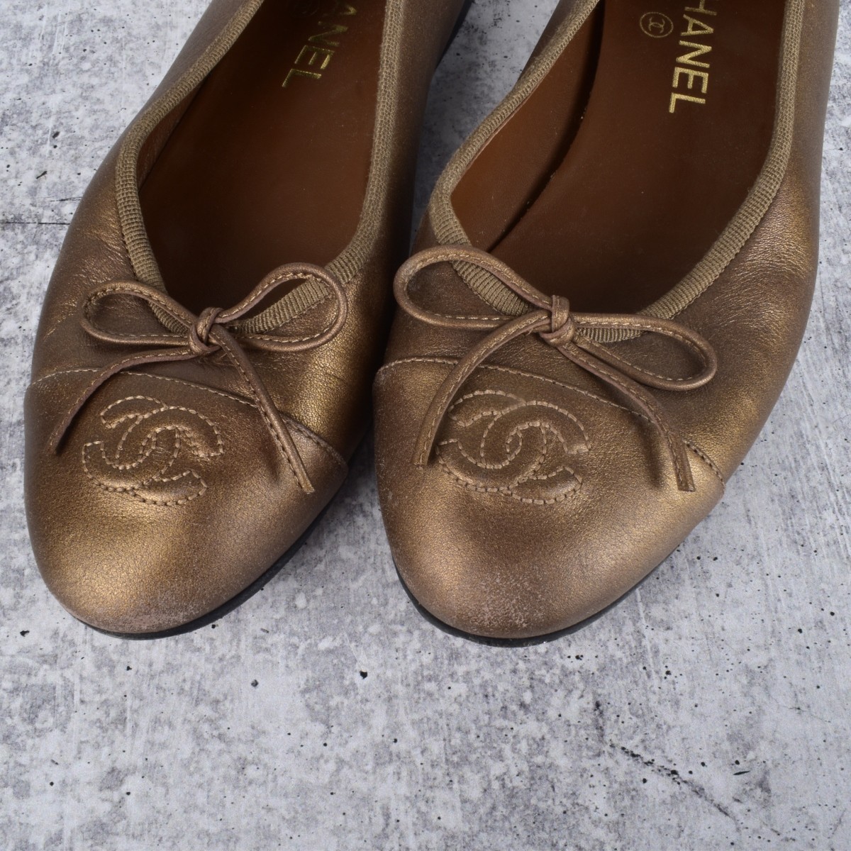 Chanel Brown, Cap Toe Ballerina Flats