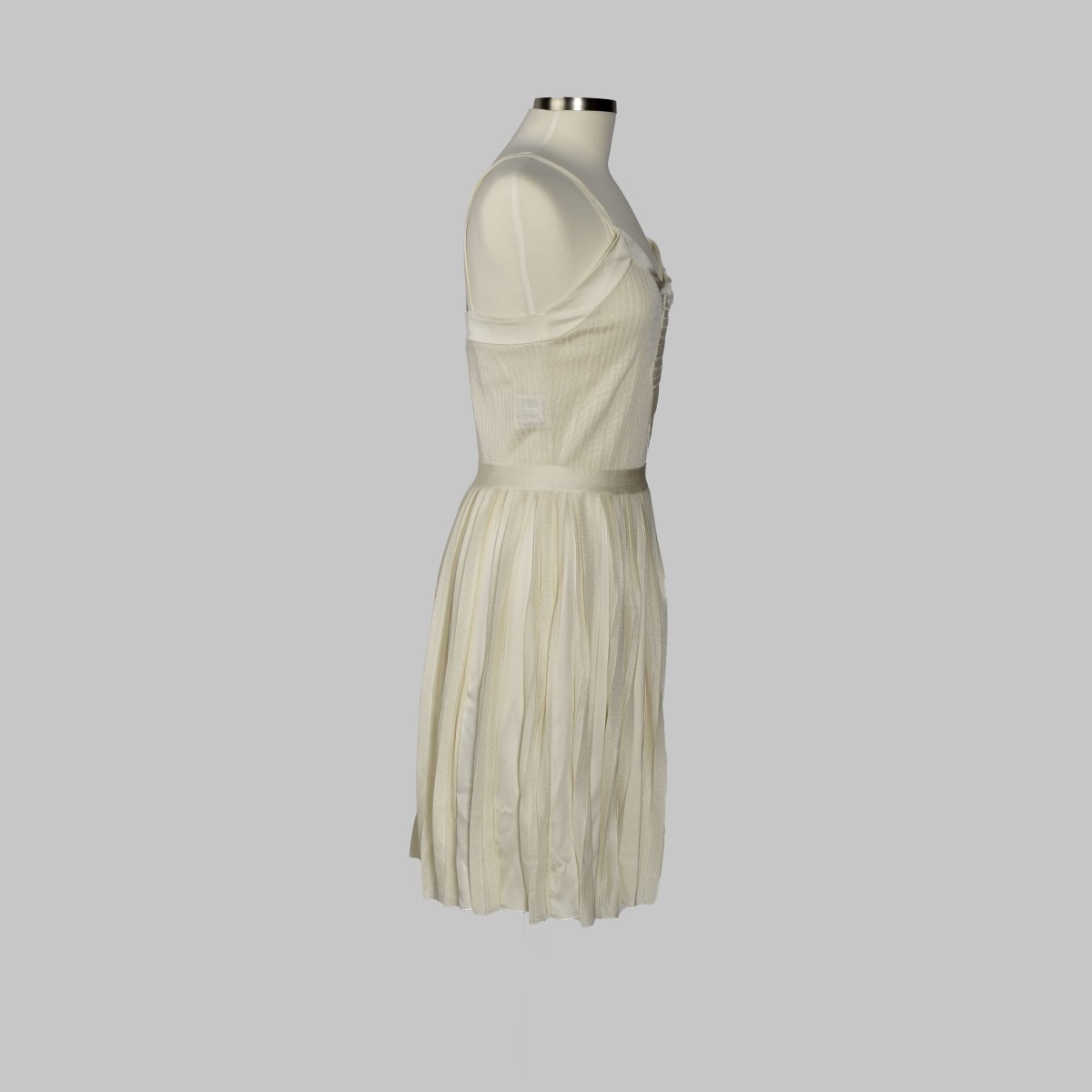 Chanel White Knit Spaghetti Strap Dress