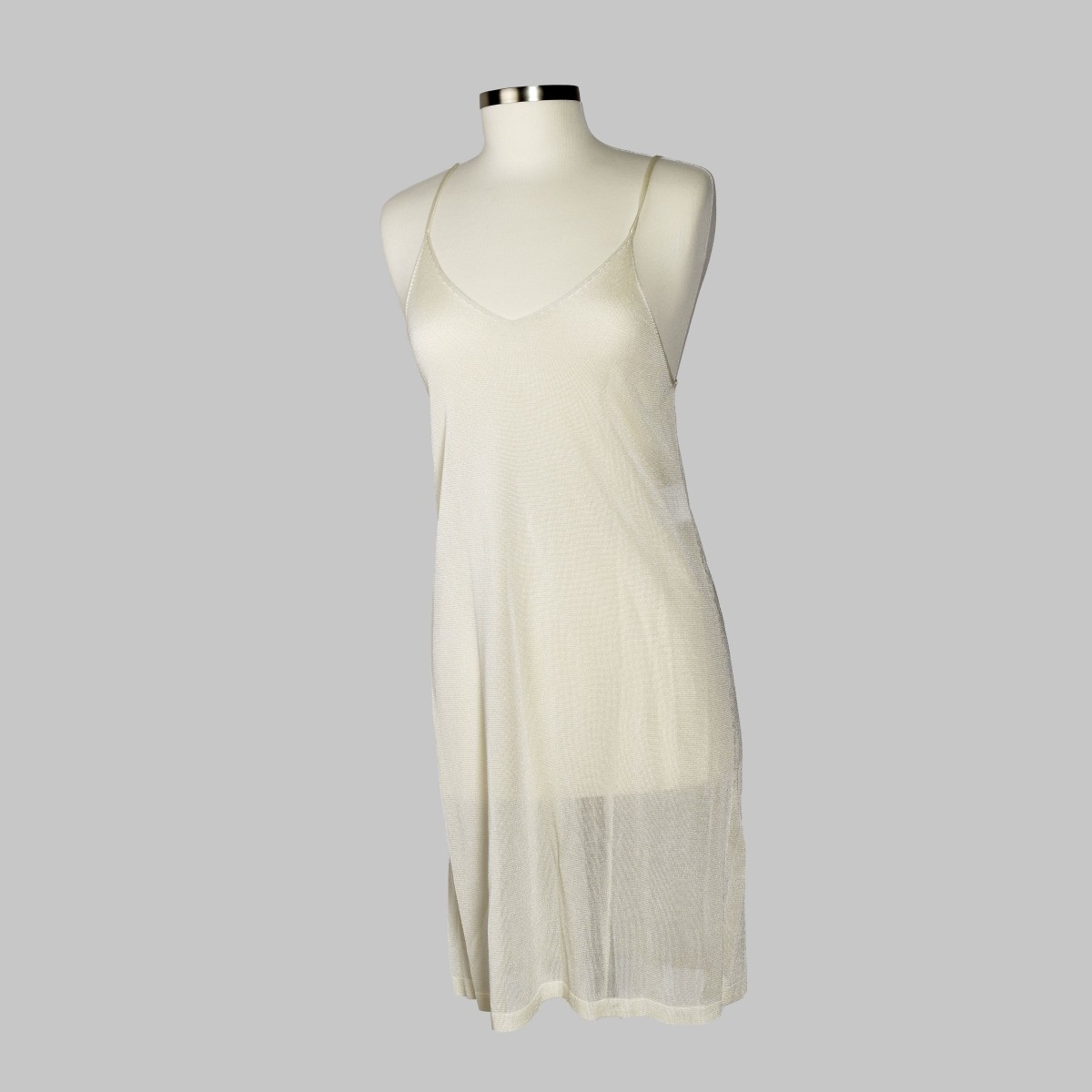 Chanel White Knit Spaghetti Strap Dress