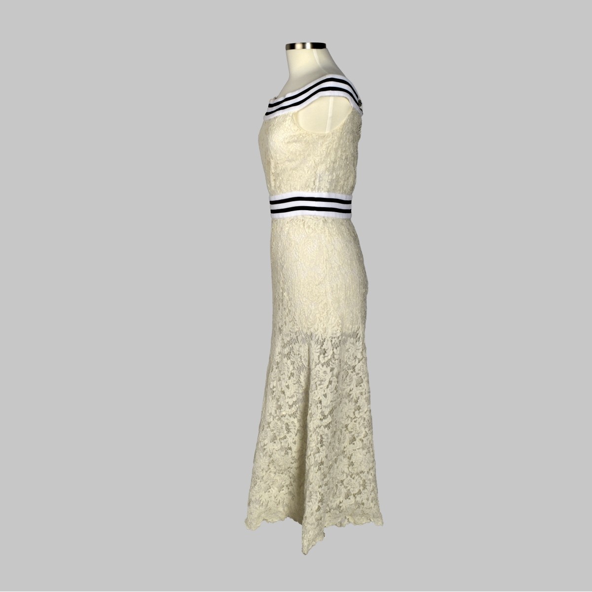 Chanel White Lace Sleeveless Dress