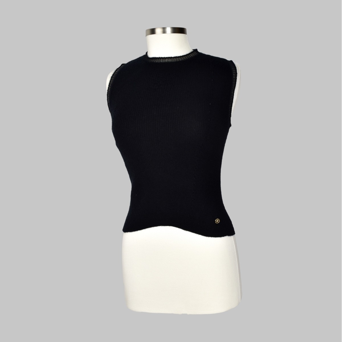 Chanel Black Cashmere Sweater Vest