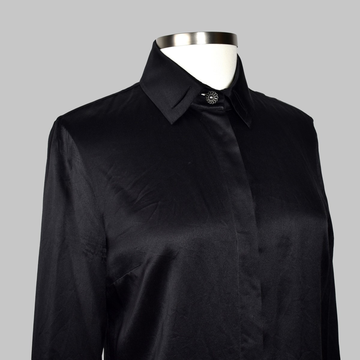 Chanel Black Silk Blouse