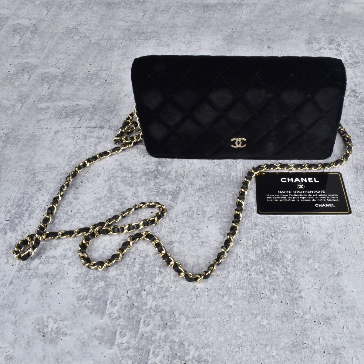 Chanel Black Quilted Suede Crossbody Bag