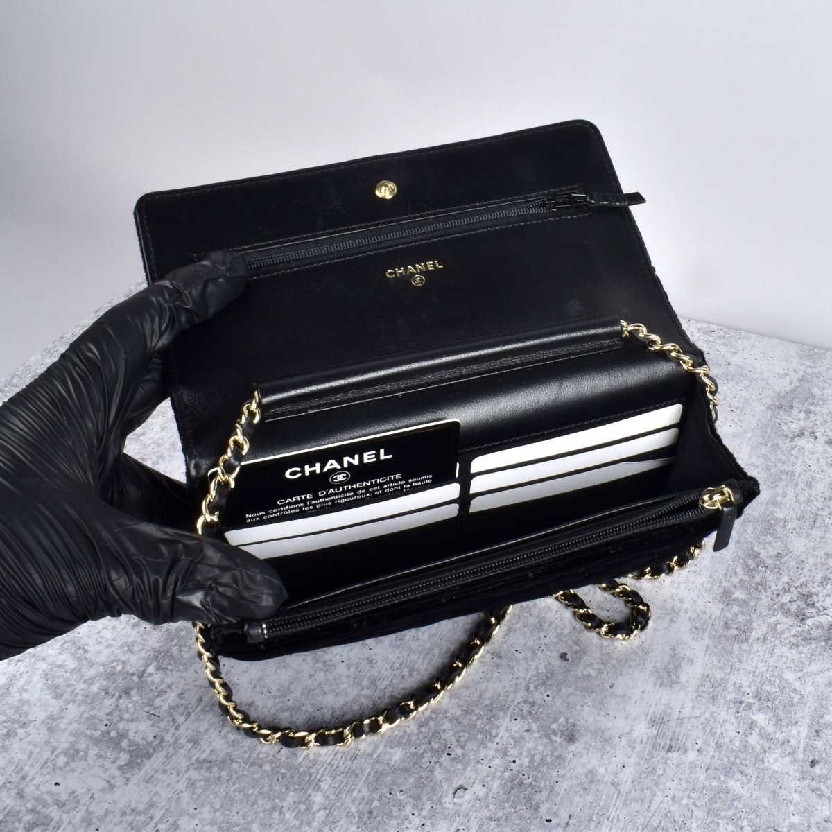 Chanel Black Quilted Suede Crossbody Bag