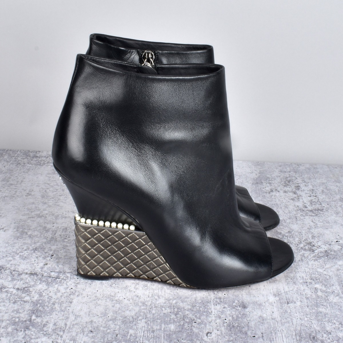 Chanel Open Toe Ankle Boot