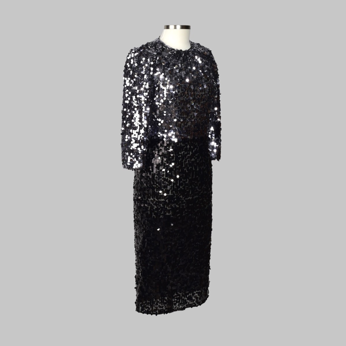 Dolce & Gabbana Black Sequin Midi Dress