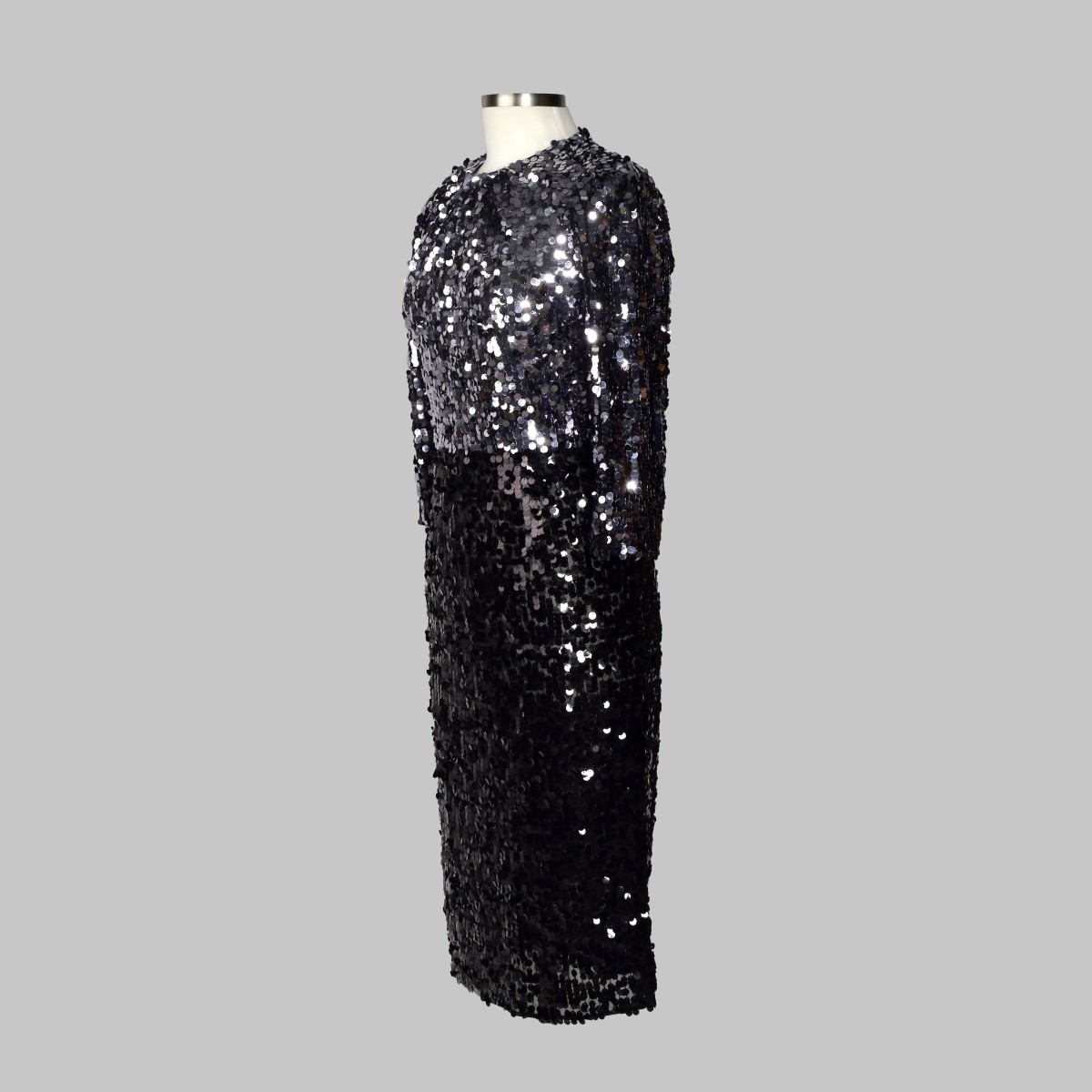 Dolce & Gabbana Black Sequin Midi Dress