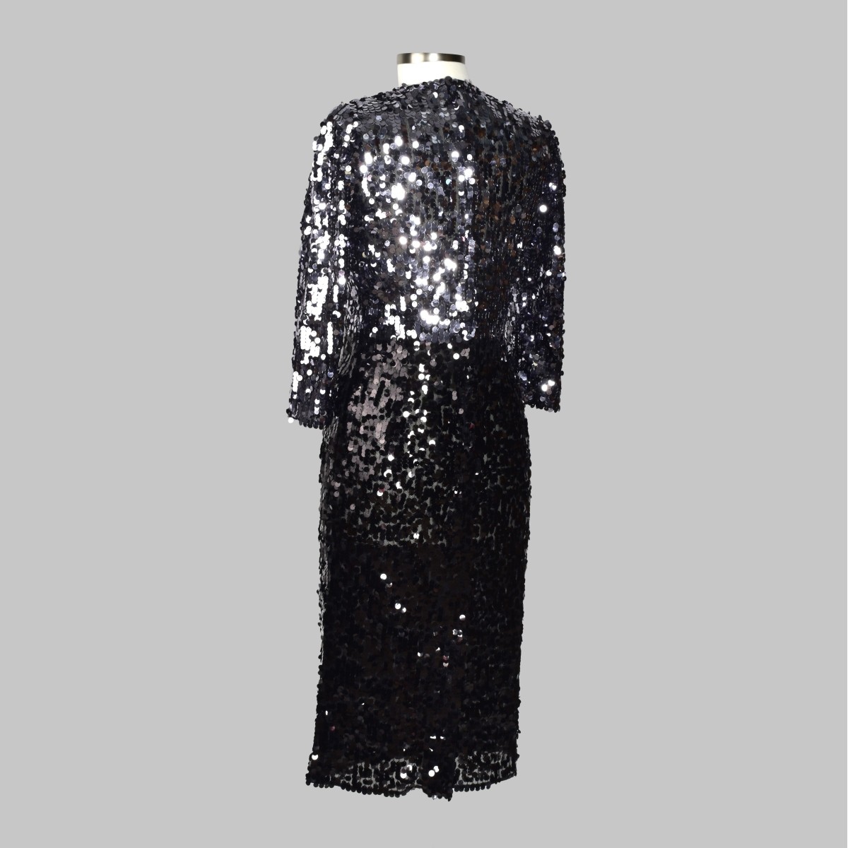 Dolce & Gabbana Black Sequin Midi Dress