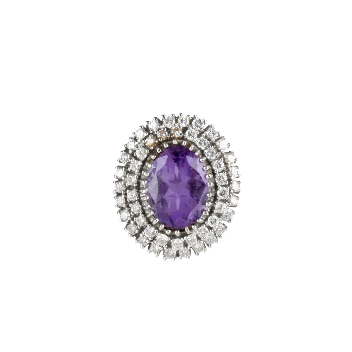 Amethyst, Diamond and 14K Ring