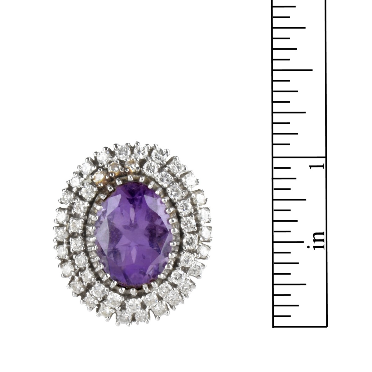 Amethyst, Diamond and 14K Ring