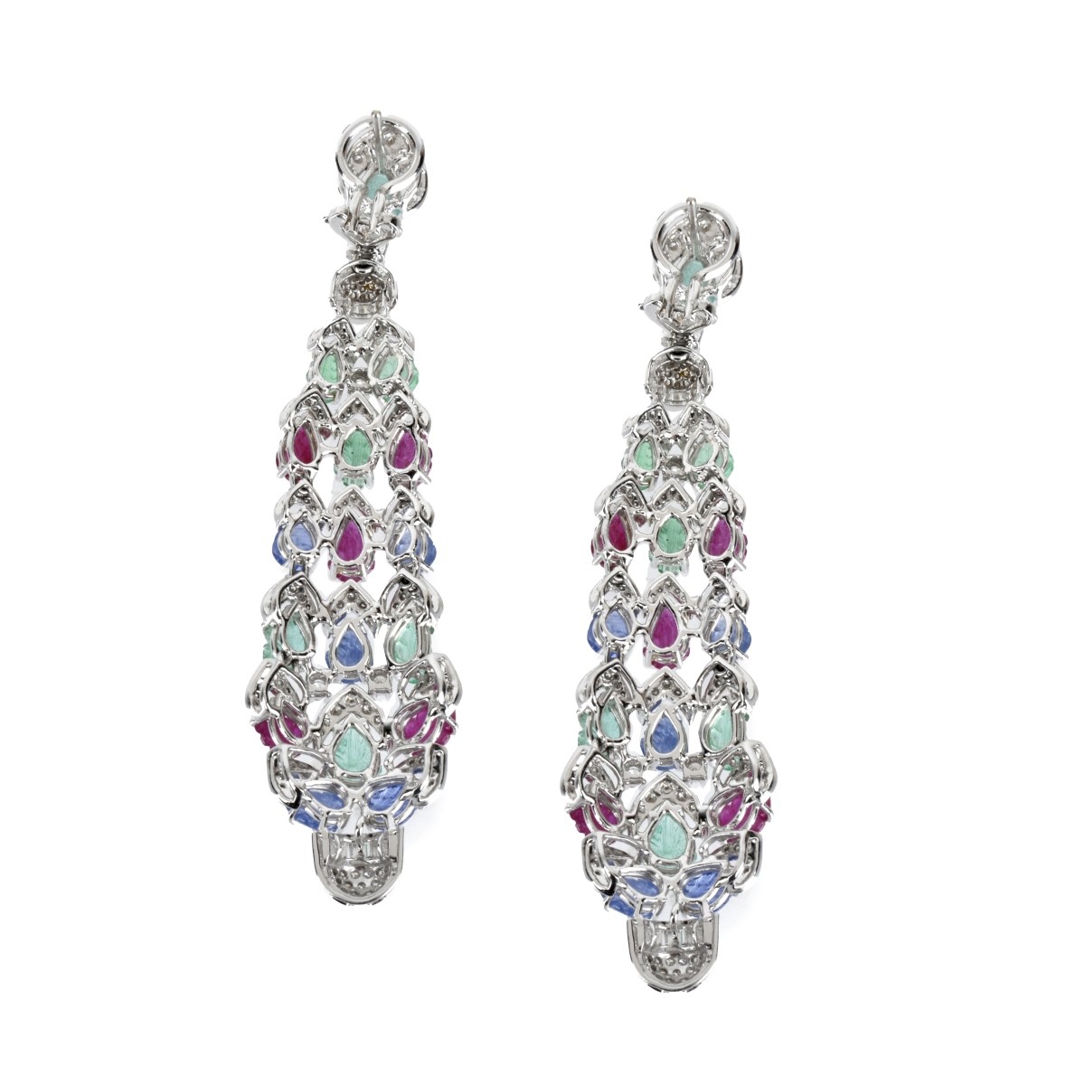 Gemstone, Diamond and 18K Earrings