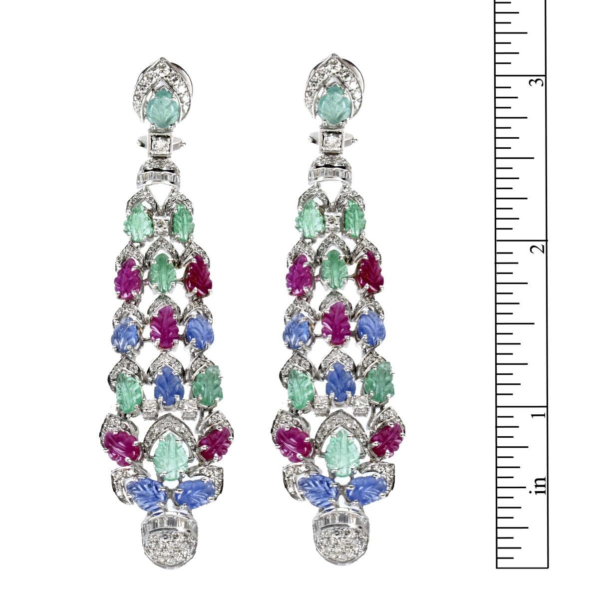 Gemstone, Diamond and 18K Earrings