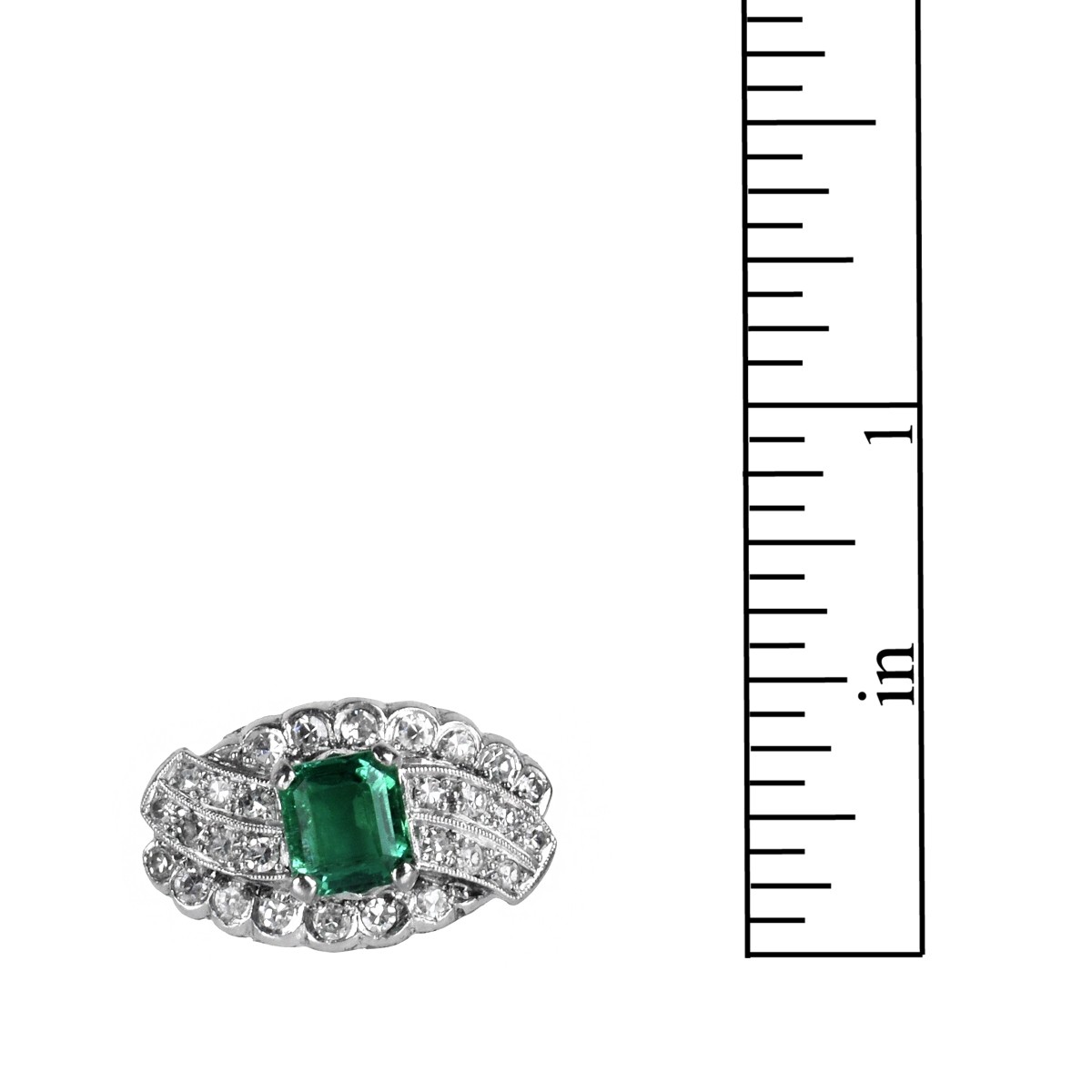 AGL Emerald, Diamond and 14K Ring