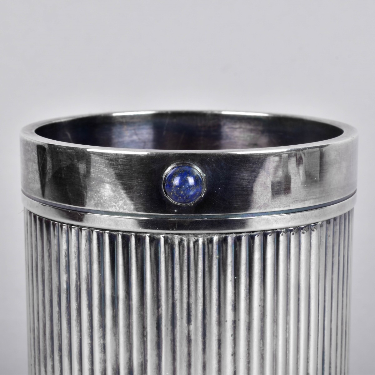 Cartier Silver Clad Lapis Pen / Pencil Holder