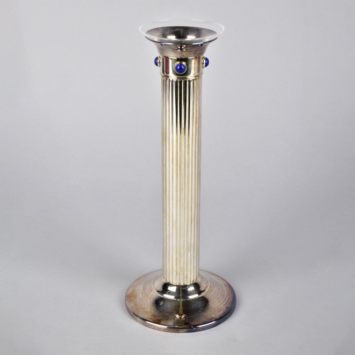 Cartier Silver Clad with Lapis Bud Vase