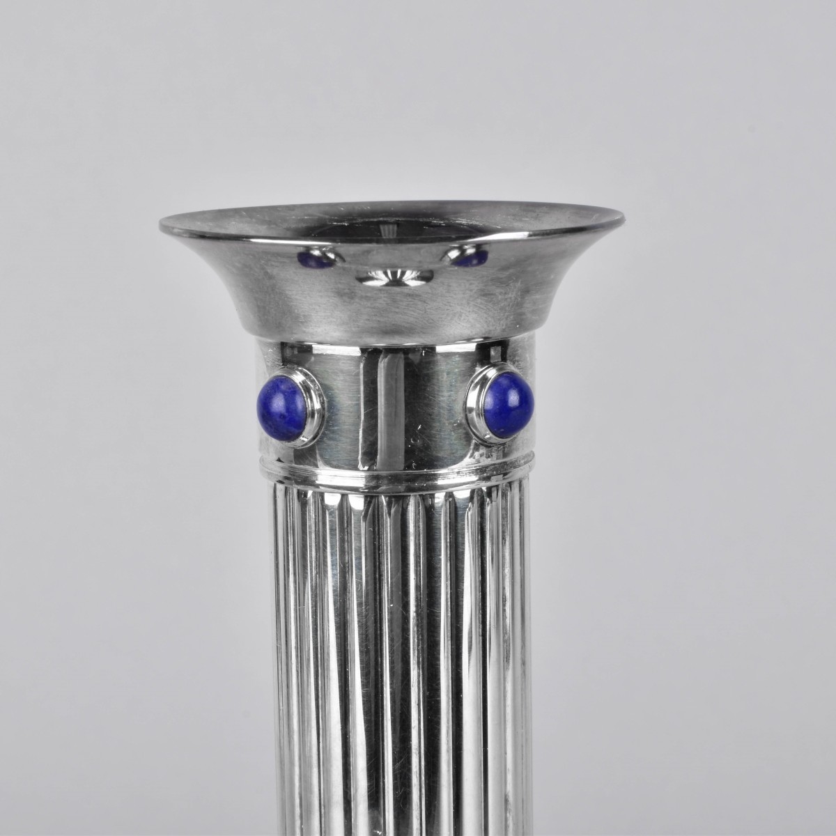 Cartier Silver Clad with Lapis Bud Vase