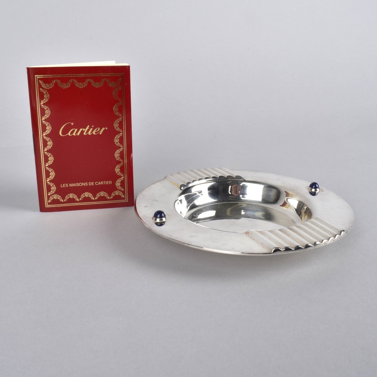 Cartier Silver Clad with Lapis Ashtray