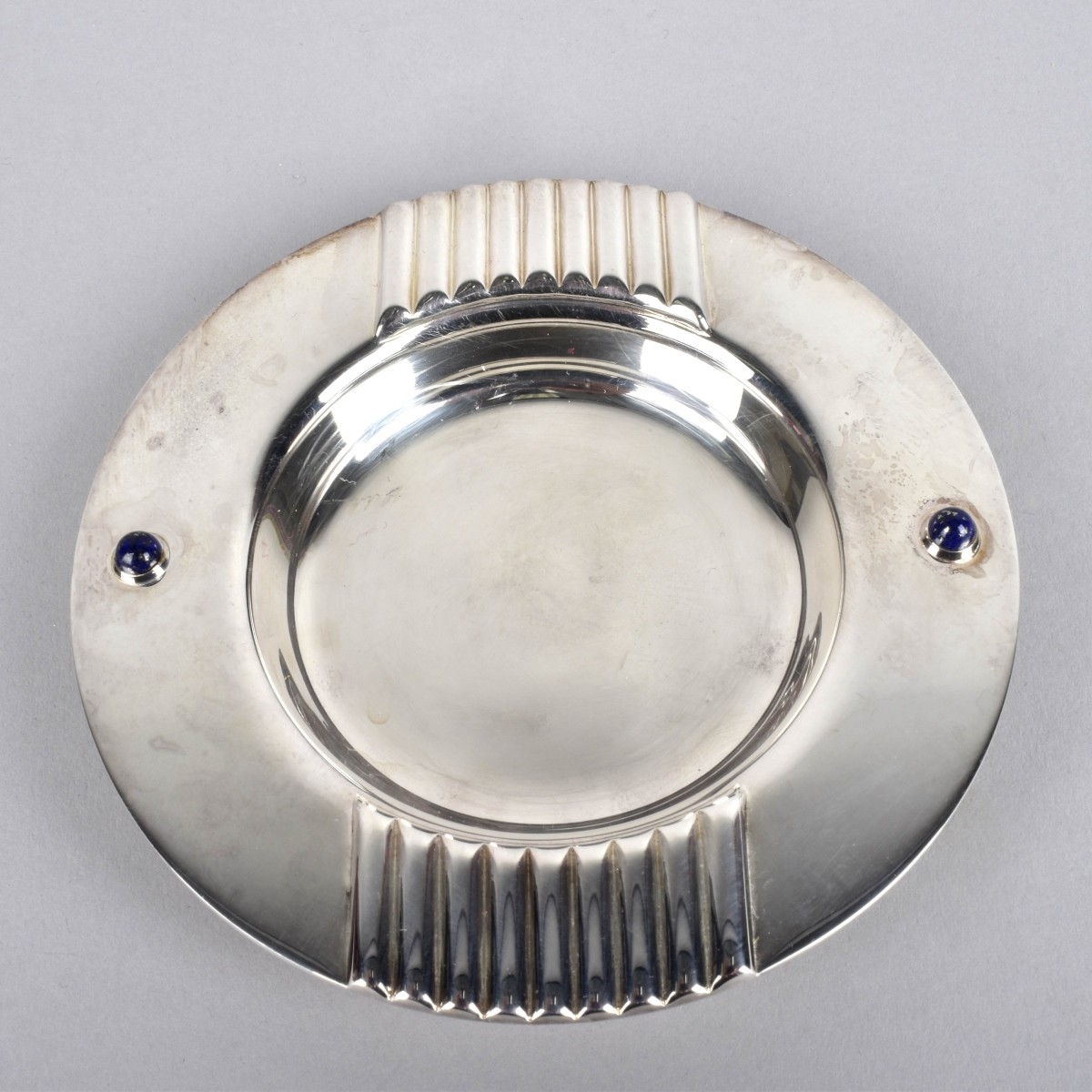 Cartier Silver Clad with Lapis Ashtray