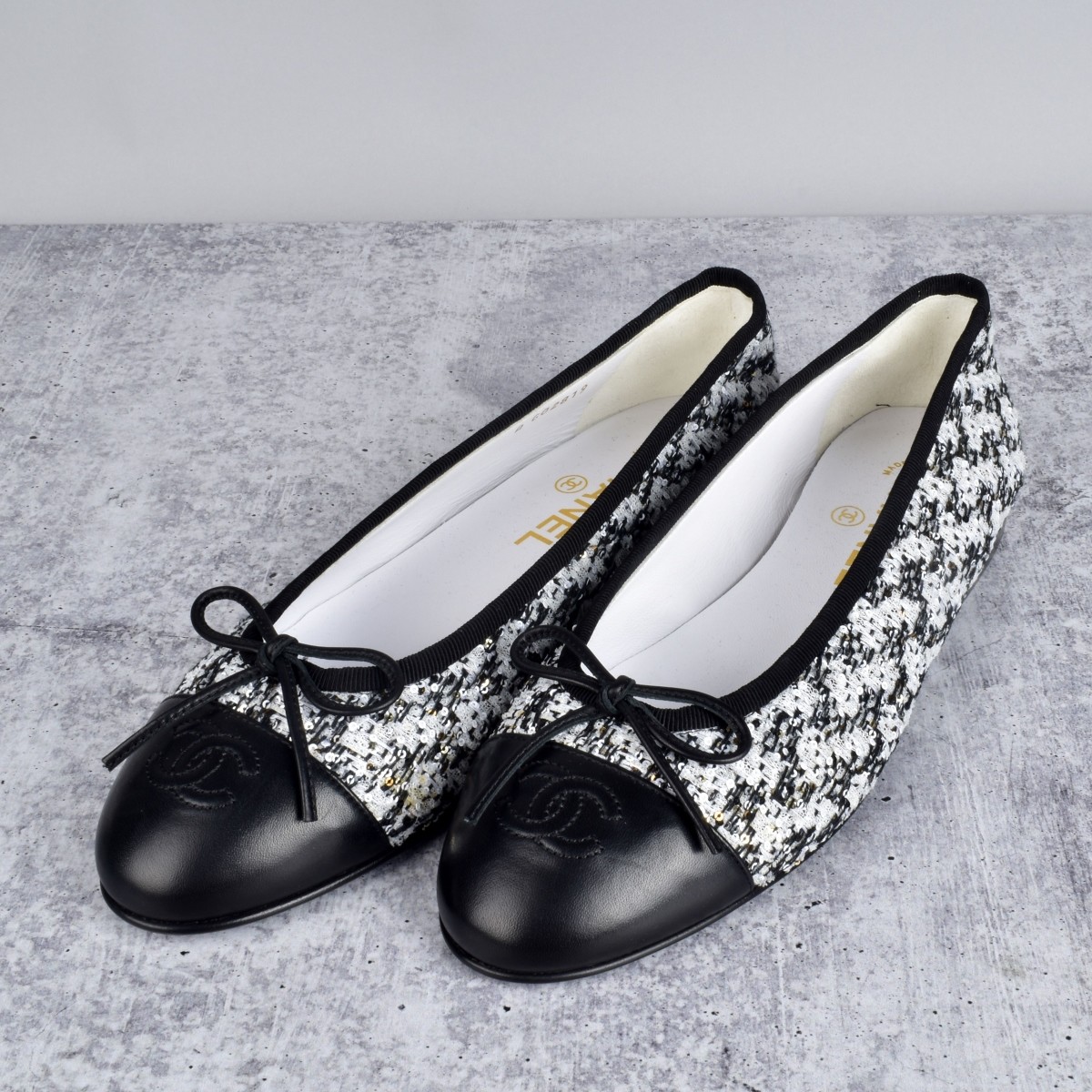 Chanel Double CC Sequin Ballet Flats