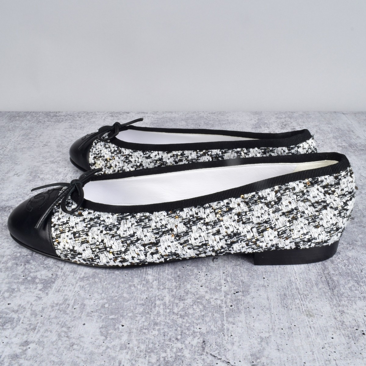 Chanel Double CC Sequin Ballet Flats