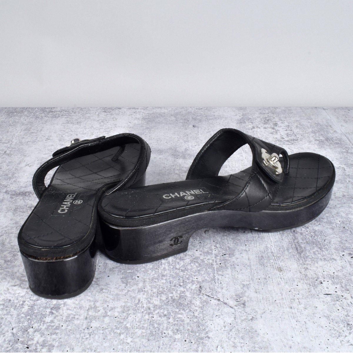 Chanel Interlocking CC Thong Sandals