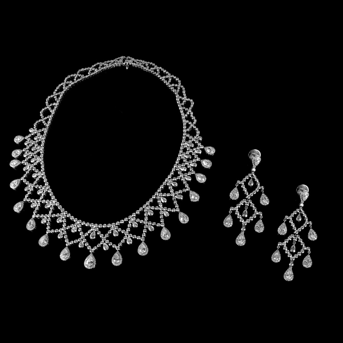 Diamond and 18K Necklace and Earrings