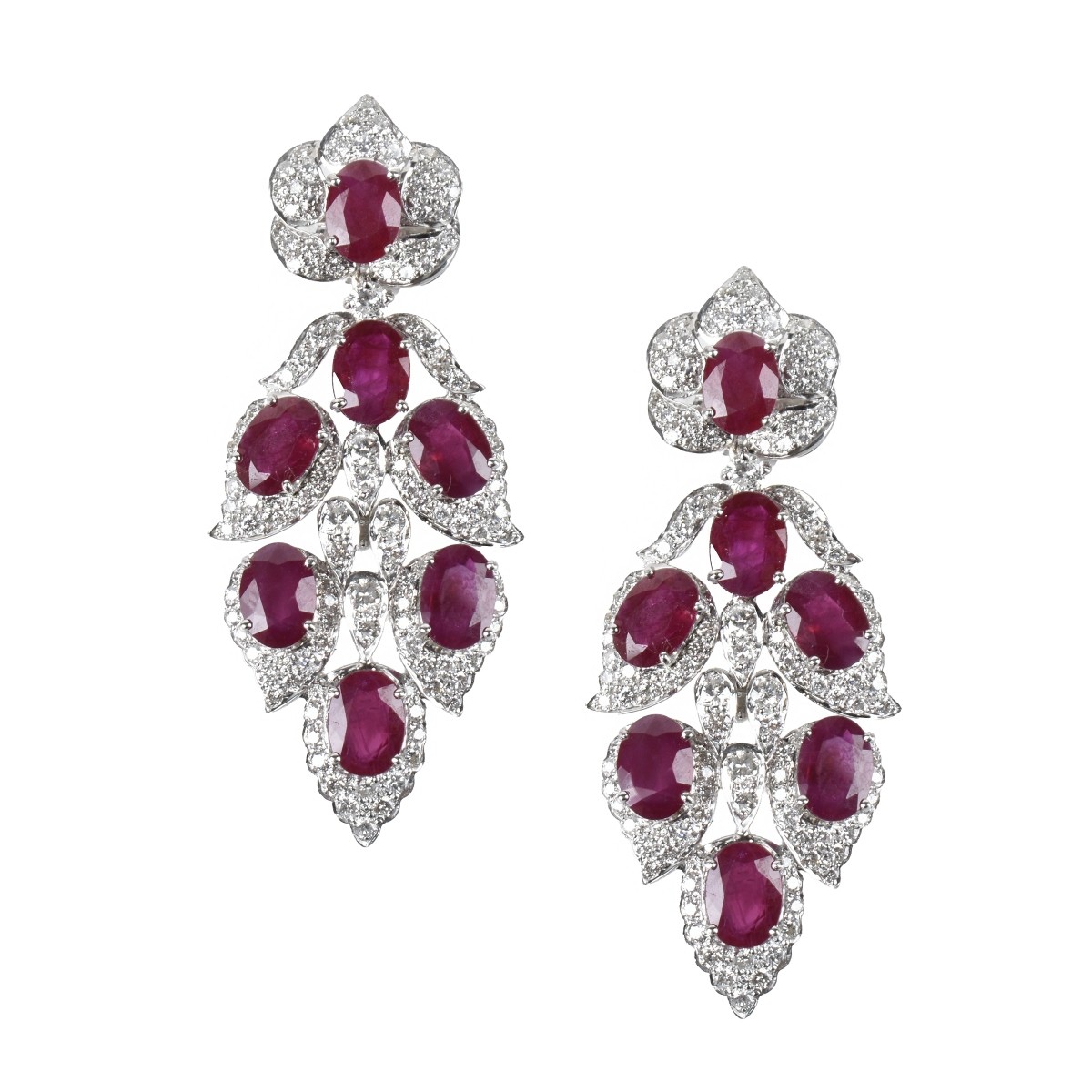 Ruby, Diamond and 18K Earrings